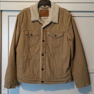 Levi’s Khaki Corduroy Sherpa Trucker Jacket